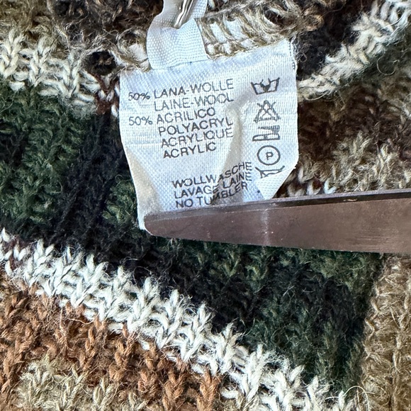 Vintage 3D Knit Chunky Sweater Olive Green Earth-tone - Picture 9 of 16